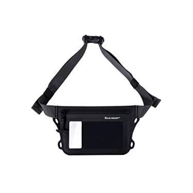 Imagem de WILD HEART Bolsa de cintura à prova d'água com cinto ajustável e tela sensível ao toque, bolsa seca IPX8, bolso interno duplo para natação, mergulho, flutuação, rafting, passeios de barco (preto)