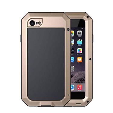 Imagem de Capa de telefone de alumínio à prova de choque de metal para armadura para iPhone 13 12 11 Pro Max X XR 8 7 Plus Capa de proteção completa resistente, ouro, para iphone 13 pro