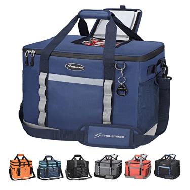 Imagem de Maelstrom ICY Bolsa térmica vazada, 75 latas de refrigerador macio dobrável, extra grande isolada à prova de vazamento, portátil para compras, acampamento, bagageiro e viagens de carro, azul