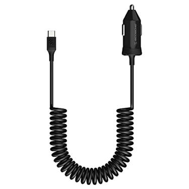 Imagem de SCOSCHE Carregador rápido para carro PowerVolt 20W USB tipo-C CPDC203 com cabo enrolado ajustável de 91 cm para todos os dispositivos USB-C