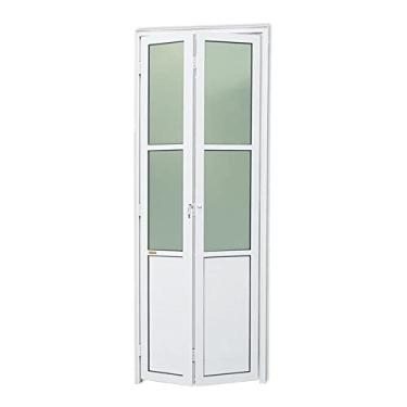 Imagem de Porta Camarao Meia Lambril Meia Vidrao Linha 25 Vidro Boreal 210cm x 70cm Brimak Branco