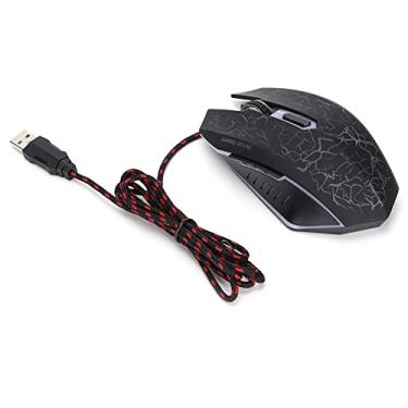 Imagem de Mouse para jogos com fio, confortável e ergonômico mouse para computador com fio e peso leve para Windows Vista para Windows XP(Preto)