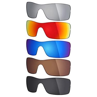 Imagem de 5 pares de lentes polarizadas de substituição Mryok para óculos de sol Oakley Batwolf – Preto Stealth Preto/Bronze Marrom/Azul Gelo/Vermelho Fogo/Prata Titânio