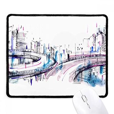 Imagem de Tapete de borracha para jogos moderno arranha-céus Overpass com borda costurada