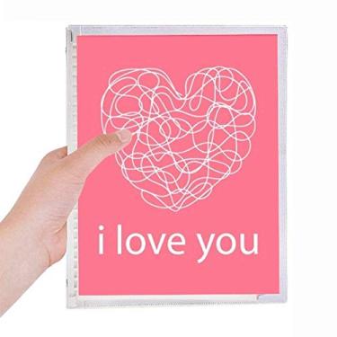 Imagem de Caderno diário de folhas soltas para dia dos namorados I Love You Pink Heart