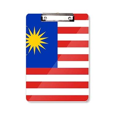 Imagem de Bandeira Nacional da Malásia da Ásia, Prancheta de Prancheta para Pasta de Escrita A4
