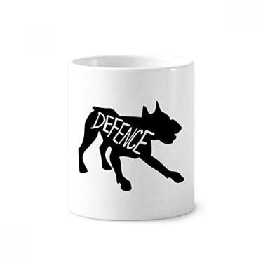 Imagem de Suporte de caneta de dente natural com desenho de burro preto e suporte de cerâmica