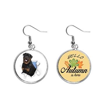 Imagem de Animal Paper Break Shocks Bad Dogs Orelha Pendente Folha Outono Brinco Joia