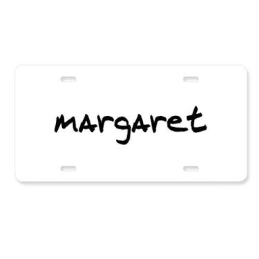 Imagem de DIYthinker Caligrafia especial nome inglês Margaret placa de licença decoração de carro acessório de aço inoxidável