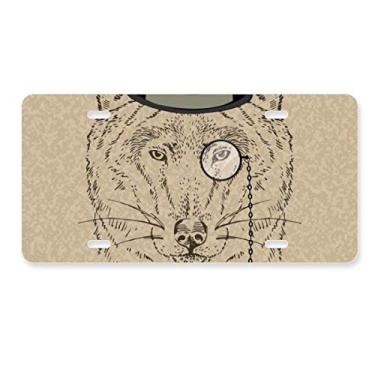 Imagem de DIYthinker Chapéu de lobo suave estilo britânico laço vidro placa decoração aço inoxidável automóvel