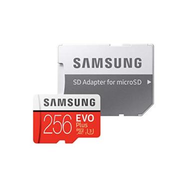 Imagem de SAMSUNG 256 GB EVO Plus MicroSDXC com anúncio, Laranja