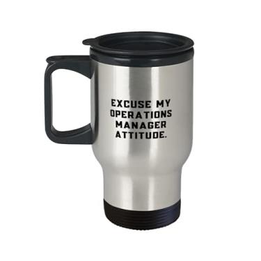 Imagem de Caneca de viagem chique gerente de operações, desculpe, para colegas de trabalho, presente de amigos, caneca de viagem isolada para gerente de operações