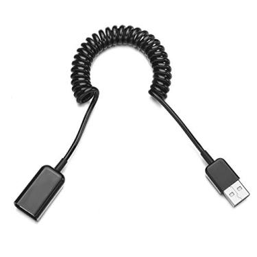 Imagem de mxtechnic Cabo espiral de mola de expansão USB 2.0 de 10 cm, extensão ativa flexível espiral padrão USB 2.0 A-macho para processadores A-fêmea para impressoras, câmeras, mouse e outros computadores