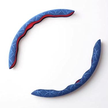 Imagem de Alfanxi Protetor universal de cobertura de volante com meio segmentado de material Alcantara italiano adequado para todos os modelos de carro. (Verde)