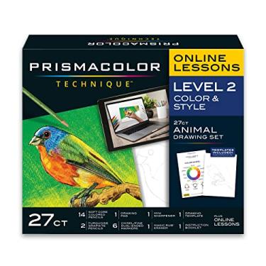 Imagem de Prismacolor Aulas de técnica, materiais de arte e arte digital, conjunto de desenhos de animais, nível 2, como desenhar animais com lápis de cor, marcadores de ponta dupla e muito mais, lição de