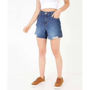 Imagem de Bermuda Jeans Destroyed Feminina Cintura Alta Marisa-34082