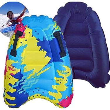 Imagem de Hlily Corpo Inflável Prancha Flutuante Surf Rider Para Escorregador E Escorregas Piscina Jogo De Água Portátil Dual Boogie Board Onda Bodyboard Água Praia Divertido Brinquedo Design De Duas Cores Para Crianças E Adultos (Abstrato)