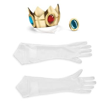 Imagem de Disguise Kit de acessórios para fantasia feminina Nintendo Super Mario Bros. Princesa pêssego adulto, ouro/vermelho/verde/branco, One Size