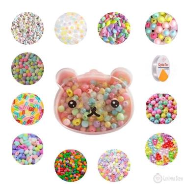 Imagem de Kit Miçangas Montagem Bijuterias Infantil Ursinho 280 Peças