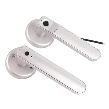 Imagem de Fechadura Inteligente Com Impressão Digital de Design Moderno, Fechadura de Porta de Entrada Sem Chave para Escritório Doméstico, Resposta Rápida, Sensível (Prata)