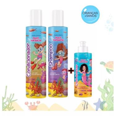 Imagem de Kit Infantil Shampoo + Condicionador & Creme P/ Pentear Abelha Rainha