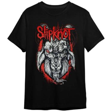 Imagem de Camiseta Slipknot Bode Banda De Rock Preta Plus Size Unissex 100% Algodão