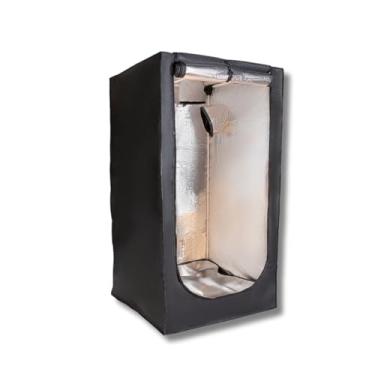 Imagem de Estufa Grow de Cultivo Indoor Cultivando Sustento 80 (Tamanho 80x80x160cm) Cabine Barraca para Kit Grow com material reflexivo Mylar 600 cor preta