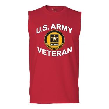 Imagem de Camiseta masculina licenciada Patriotic Armed Forces da US Army Soldier for Life Military Pride DD 214 Patriotic Armed Forces, Vermelho, M