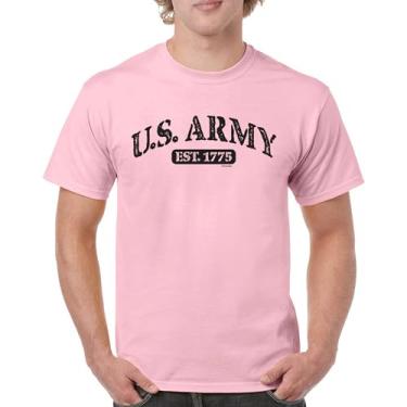 Imagem de Camiseta US Army Strong dos Estados Unidos Veterano do Orgulho Militar DD 214 Patriotic Armed Forces Gear Licenciada Camiseta Masculina, Rosa claro, 5G