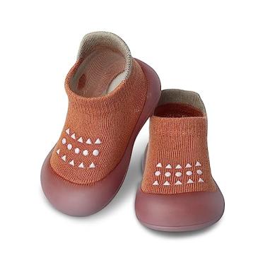 Imagem de Dookeh Sapatos de bebê meninos meninas sapatos de primeira caminhada antiderrapante sola macia tênis infantil babygirl meia sapatos, A3 - cereja, 2-3 years Toddler