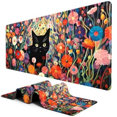 Imagem de BOSOBO Tapete de rato grande, tapete de mesa, 2GG Extended Gaming Mouse Pad, tapete de mesa para escritório e casa, tapete de teclado longo, tapete de rato enorme, capa completa de mesa 90 x 40 cm,