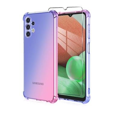Imagem de Mocotto Capa para Gabb Phone 3 Pro com protetor de tela de vidro temperado transparente gradiente fino flexível TPU reforçado cantos com absorção de choque capa para Gabb Phone 3 Pro (azul rosa)