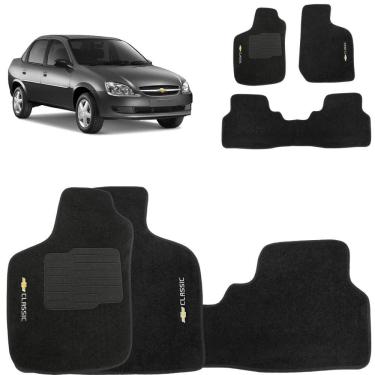 Imagem de Jogo de Tapete Carpete Corsa Classic 2003 a 2016 Preto 3 Peças