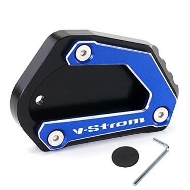 Imagem de Modeer Para V-Strom 650 650XT DL650 2004-2025 Extensão de alumínio CNC para suporte lateral placa de suporte de almofada vstrom 650 xt VSTROM650 dl 650 acessórios (azul)