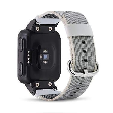 Imagem de Alça de trama de nylon DuiGong compatível com Garmin Forerunner 35 pulseiras de substituição com adaptador de relógio, Bege, Small (5.12"-6.89")
