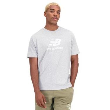 Imagem de Camiseta Masculina New Balance Essential Basic Cinza Claro-Masculino