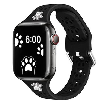 Imagem de Pulseira feminina de relógio Apple Dog Paw compatível com Apple Watch séries 9/8/7/6/5/4/3/2/1/SE de 38 mm, 40 mm, 44 mm, 45 mm, 41 mm e 49 mm