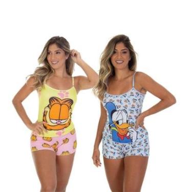 Imagem de Kit 2 Pijama Short Doll Personagem Frimodas Adulto-Feminino
