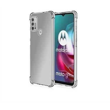 Imagem de Capa silicone transparente para Motorola E20 com borda reforçada anti-impacto