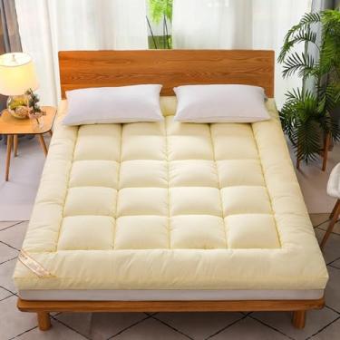 Imagem de FEELUHAAA Colchão de futon japonês, colchão dobrável para dormitório estudantil, colchão espesso, tapete de dormir tatame, tapete macio e antiderrapante para cama
