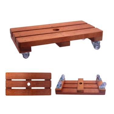 Imagem de Suporte Para Vaso De Planta Jardineira 40x20 Cm Rodinhas Gel Silicone