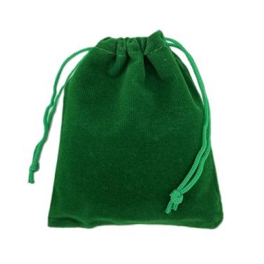Imagem de AEAOA Sacos de presente, pacote com 5 peças de bolsas de joias de veludo com cordão de 40 x 30 cm, para doces, brinquedos, joias, guloseimas, lembrancinhas de festa de aniversário (verde)