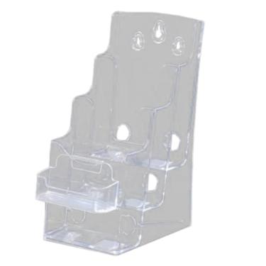 Imagem de Kokiya Organizador de Cartões de Visita em Acrílico para Escritório e Eventos Profissionais - Suporte Elegante para Documentos e Revistas, A6 3 níveis