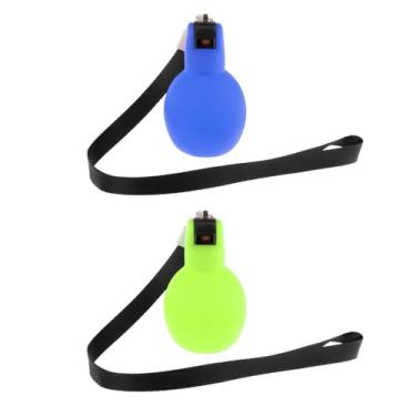 Imagem de shamjina 2x apitos de mão treinador apitos com colhedores som alto sobrevivência apitos treinadores para árbitros de futebol, Verde Azul Real
