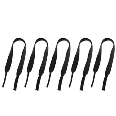 Imagem de kowaku 5 peças de corrente de óculos de neoprene para óculos de sol, Preto, Approx.410x20x2.5mm(LxWxT)
