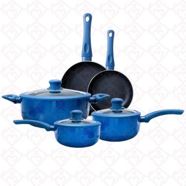 Imagem de Conjunto de Panelas 5 Peças Yafo Cerâmica com Tampa Silicone