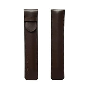 Imagem de ColorYourLife Capa de couro PU para caneta-tinteiro Pencil Stylus, capa com suporte compatível com Apple Pencil 1ª e 2ª geração (marrom escuro)