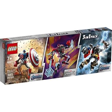 Imagem de Lego Pacote com tr s her is Marvel inclui: Marvel Avengers Classic Thor, Capit o Am rica e Homem-Aranha Miles Morales 385 pe as totais