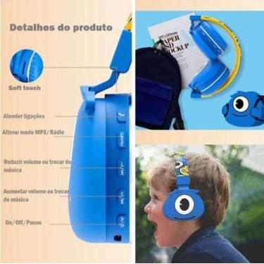 Imagem de Headphone bluetooth sem fio infantil estilizado - Xtrad, azul 