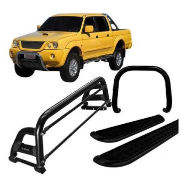 Imagem de Kit Quebra Mato estribo santo Antônio H2 L200 2004 Preto - HOZZ